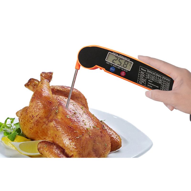 Kjøtttermometer Rask Stort Lcd Digitalt Mattermometer For Kjøkken Utendørs Matlaging Bbq Grill