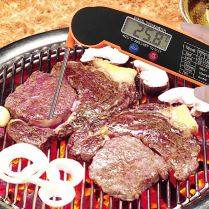 Kjøtttermometer Rask Stort Lcd Digitalt Mattermometer For Kjøkken Utendørs Matlaging Bbq Grill