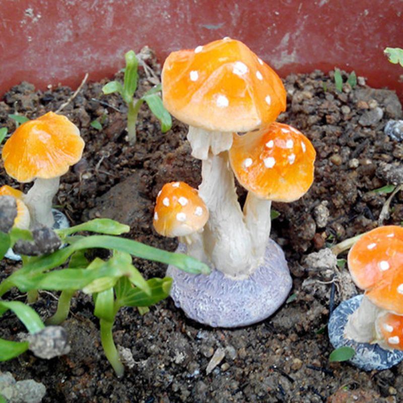 Mini Mushroom Paddehatt Hage Ornamenter Ideell For Plantepotter Fairy Hagedekorasjon