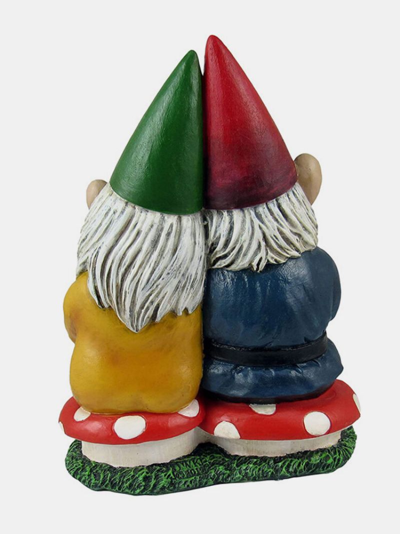 Par Gnome Dvergelskere Hjerteformet Skilt Resin Ornament Home Garden Decor