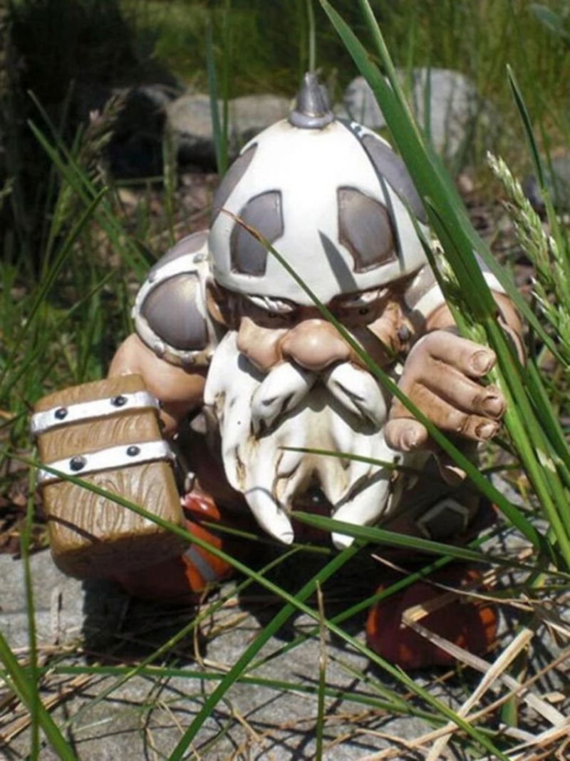 Pirat Victor Norsk Gnome Dvergstatue Harpiks Miniatyrfigurer Skulpturer Utendørs Hage Dekor Ornament