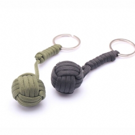 Sikkerhetsbeskyttelse Monkey Fist Stål Kulelager Self Defense Lanyard Survival Key Chain Blac