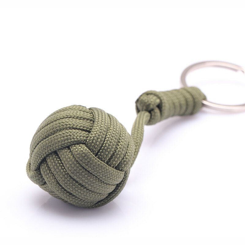 Sikkerhetsbeskyttelse Monkey Fist Stål Kulelager Self Defense Lanyard Survival Key Chain Blac