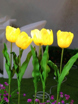Solenergi Led Tulip Blomsterlys Energisparende Plenlamper Utendørs Hagesti Hagedekorasjon Landskapslampe