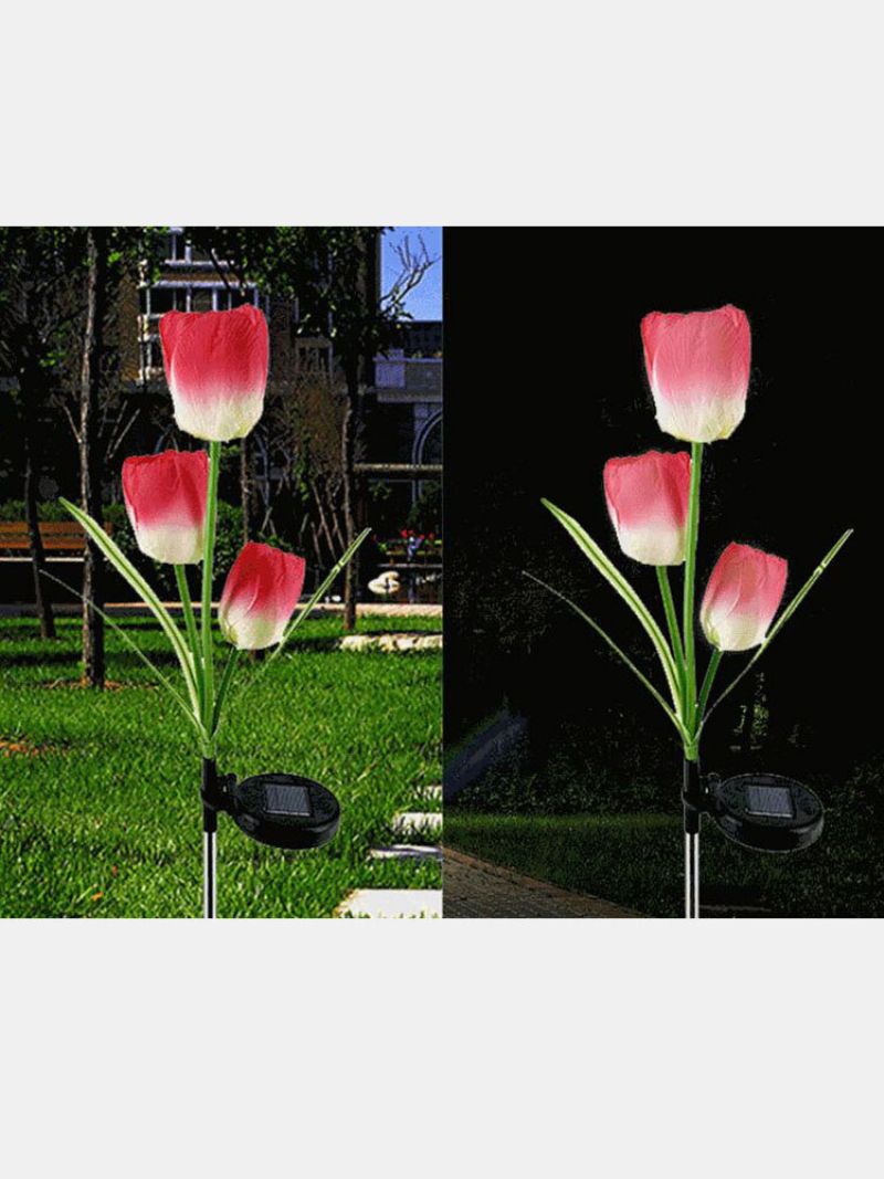 Solenergi Led Tulip Blomsterlys Energisparende Plenlamper Utendørs Hagesti Hagedekorasjon Landskapslampe