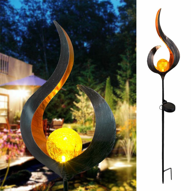 Solenergi Metall Led Ornament Landskapslys Utendørs Flammeeffekt Plen Yard Hage