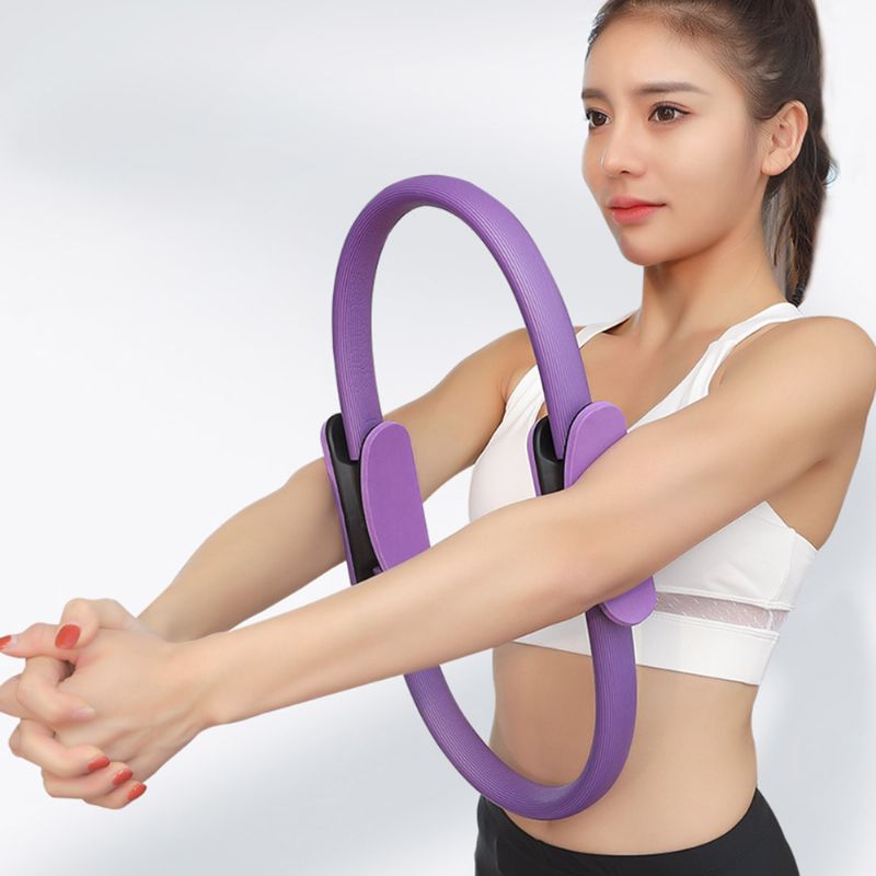 Velvære Pilates Ring Med Sklisikkert Håndtak Premium Power Resistance Full Body Toning Fitness Circle