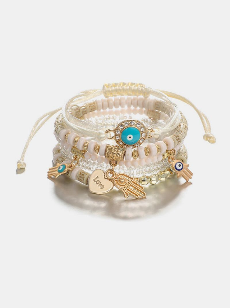 Bohemian Hand Beaded Armbånd 6 Del Multi-layer For Dame