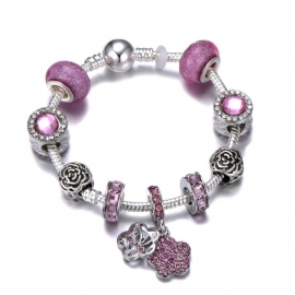 Fantasy Lilla Sølv Pandora Armbånd Trend Retro Element Diy Gem Håndlaget