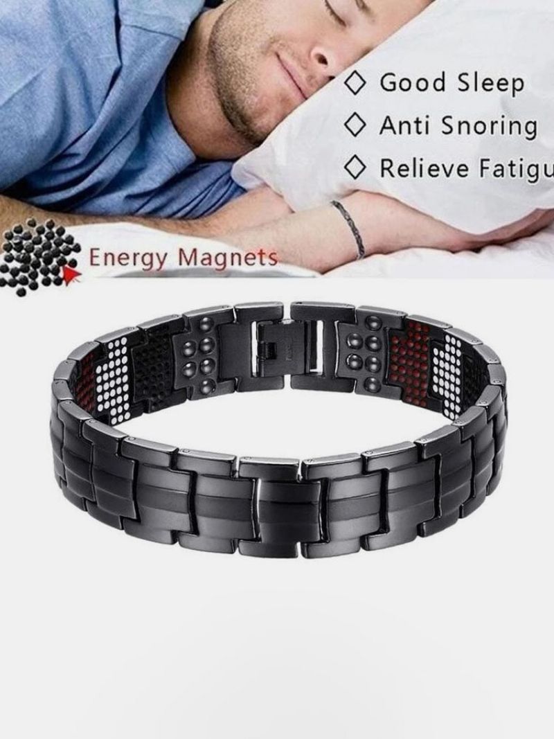 Fasjonabelt Magnetisk Helseenergi Avtakbart Multi-rad Multipunktsmagnet Negativt Ion Armbånd For Vekttap For Menn