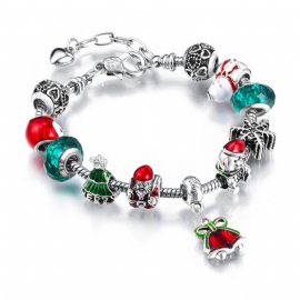 Håndlaget Gjør-det-selv-armbånd Julepynt Santa Bells Alloy Big Bead Armbånd