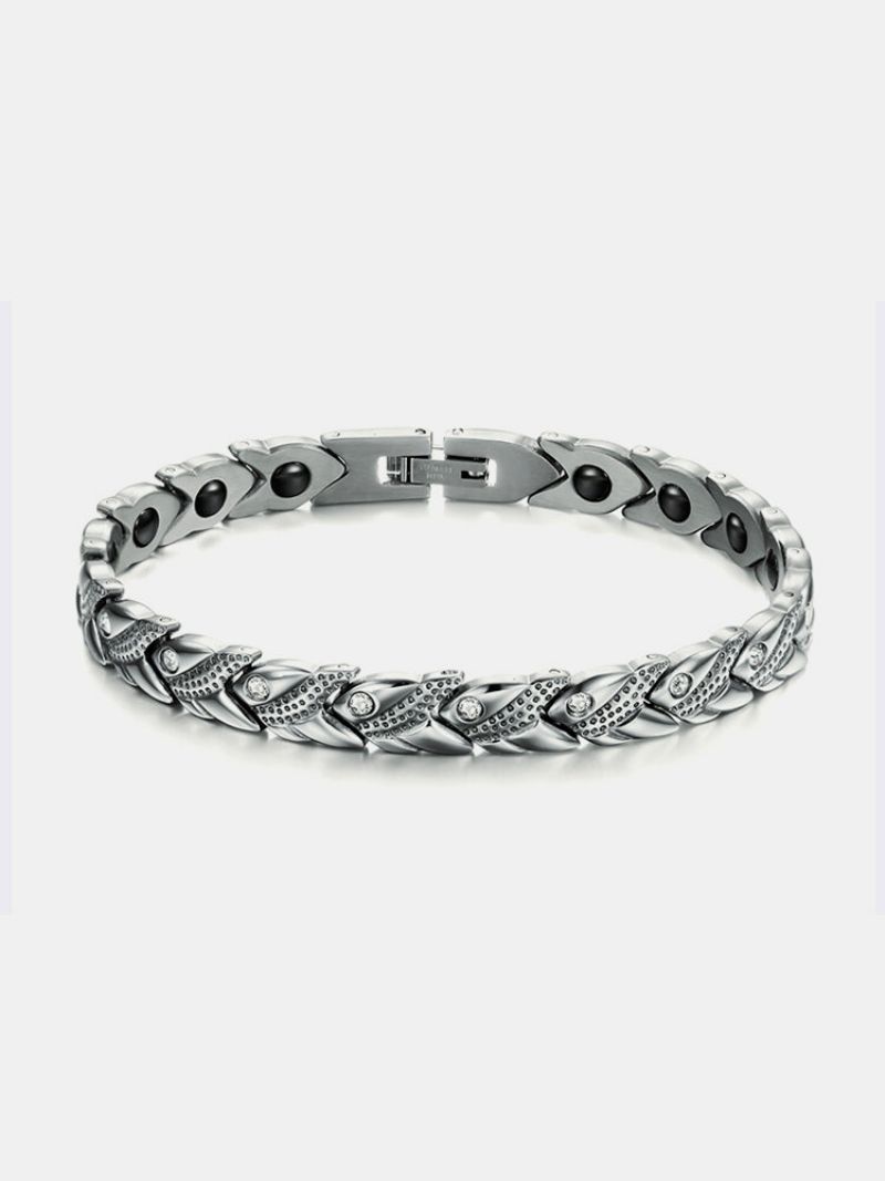 Helse Unisex Armbånd Rhinestone Rustfritt Stål Magnetisk Germanium