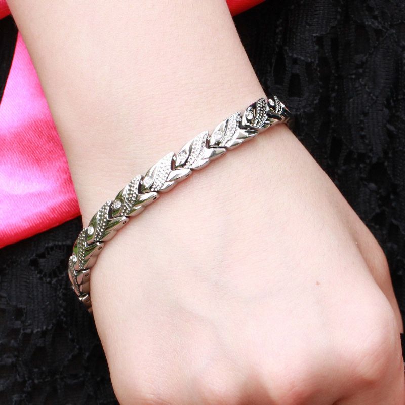 Helse Unisex Armbånd Rhinestone Rustfritt Stål Magnetisk Germanium