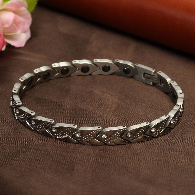 Helse Unisex Armbånd Rhinestone Rustfritt Stål Magnetisk Germanium