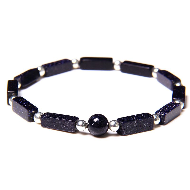 Naturlig Ametyst Square Bead Armbånd Simple Fashion Charm For Kvinner