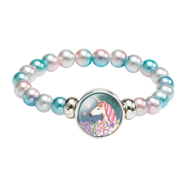 Nydelig Unicorn Armbånd For Barn Kreativ Mote Tegneserie Tilbehør Fargerike Perler Smykker Bursdagsgave