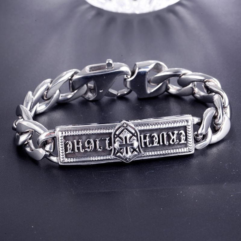 Punk Rustfritt Stål Armbånd Cross Titanium Personlig For Menn