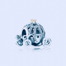 Sølv Disney Cinderella Pumpkin Coach Charm Perle