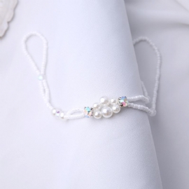 Summer Fresh Pearl Diamond Crystal Beaded Anklet Beach Enkel Sexy Toe Chain