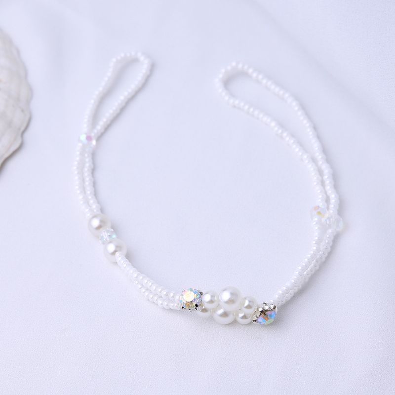 Summer Fresh Pearl Diamond Crystal Beaded Anklet Beach Enkel Sexy Toe Chain