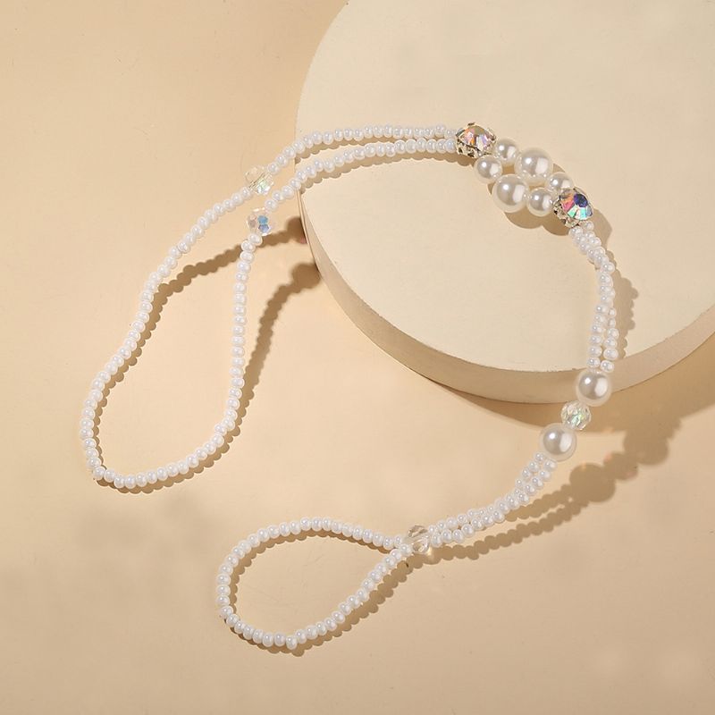 Summer Fresh Pearl Diamond Crystal Beaded Anklet Beach Enkel Sexy Toe Chain