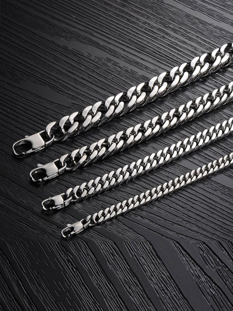 Trendy Enkel Tykk Twist Chain Armbånd I Rustfritt Stål