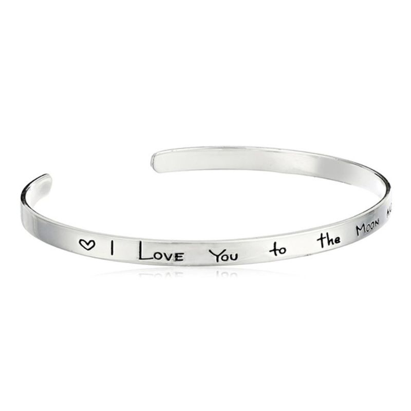 Unisex Armbånd Dame Enkel Skrift Belagt Rustfritt Stål Mote Smykker Tilbehør Elegant Lover Valentines Gave Til Kjæresten Kjæreste