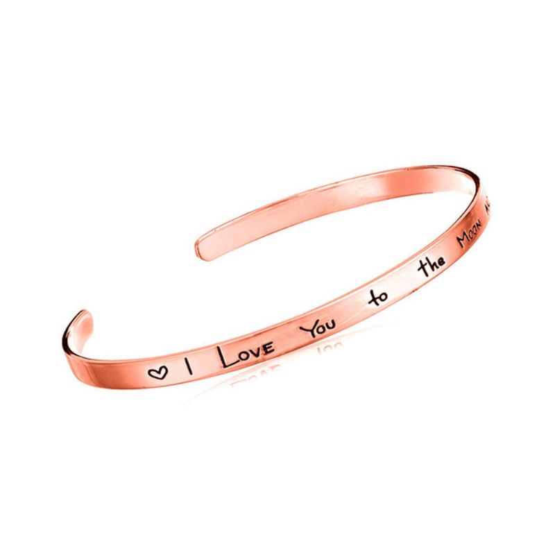 Unisex Armbånd Dame Enkel Skrift Belagt Rustfritt Stål Mote Smykker Tilbehør Elegant Lover Valentines Gave Til Kjæresten Kjæreste