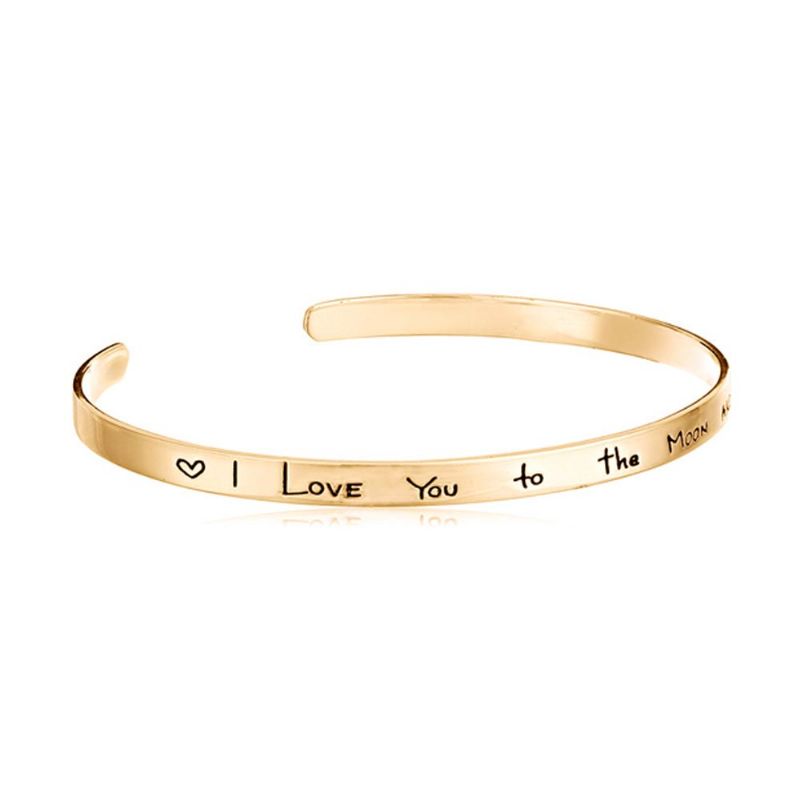 Unisex Armbånd Dame Enkel Skrift Belagt Rustfritt Stål Mote Smykker Tilbehør Elegant Lover Valentines Gave Til Kjæresten Kjæreste