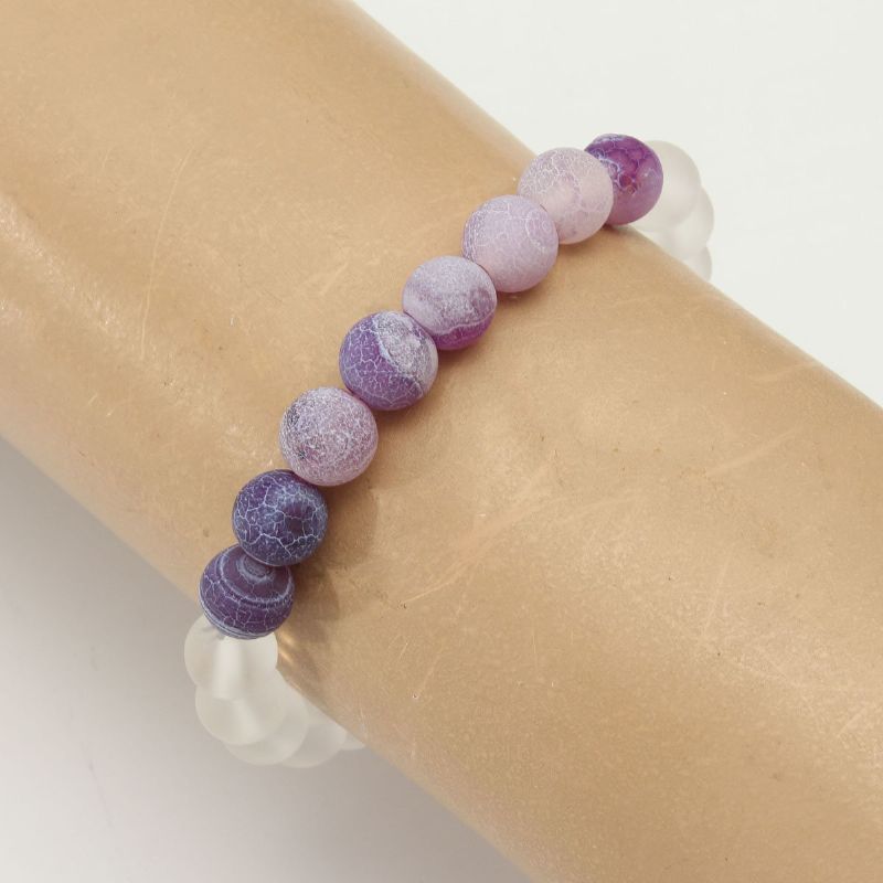 Weather Agate Scrub Beaded Armbånd