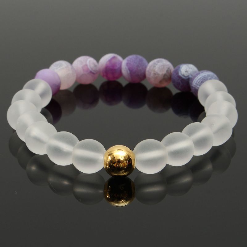 Weather Agate Scrub Beaded Armbånd