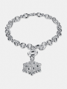 Yueyin Søt Armbånd Snowflake Rhinestone Sølvbelagt Kvinner