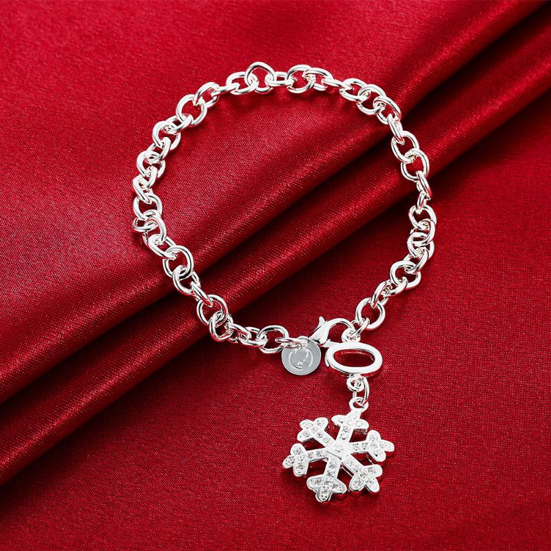 Yueyin Søt Armbånd Snowflake Rhinestone Sølvbelagt Kvinner