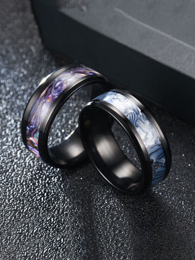 1 Stk 8mm Mote Rustfritt Stål Fargerike Gradient Shell Ring