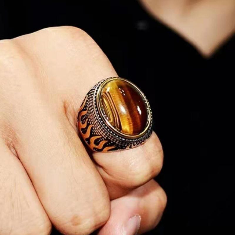 1 Stk Fashion Retro Wind Flame Series Dominerende Klassisk Ring