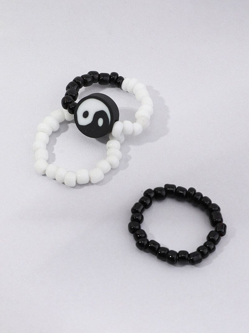 3/4 Stk Brief Ins Flower Butterfly Love Yin Yang Sladder Hirse Perle Resin Ringer