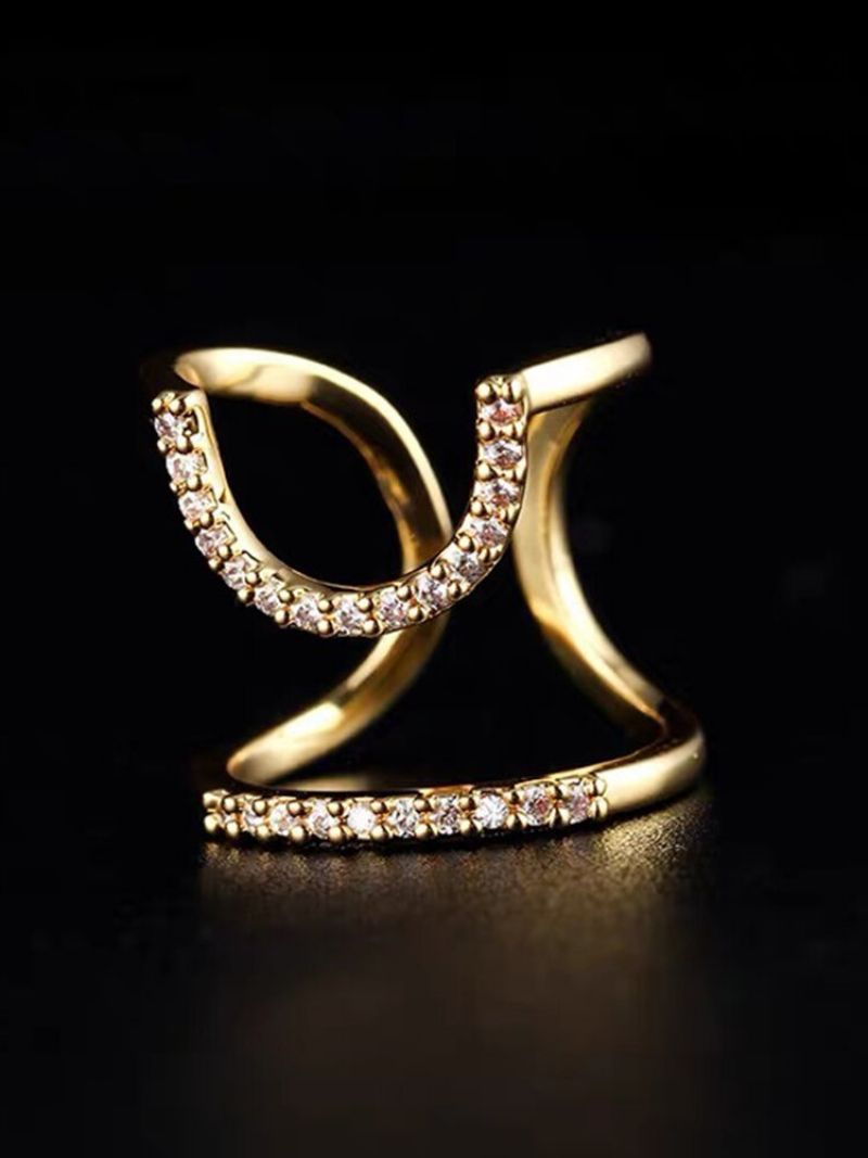 Elegant Åpning Diamond Nail Ring Halering