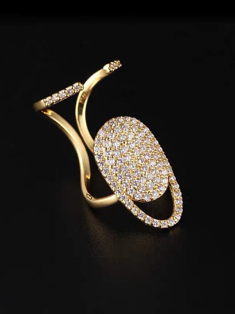 Elegant Åpning Diamond Nail Ring Halering