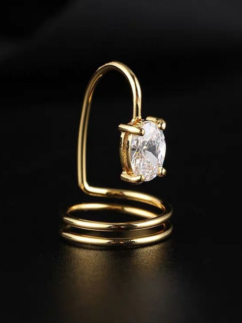 Elegant Åpning Diamond Nail Ring Halering