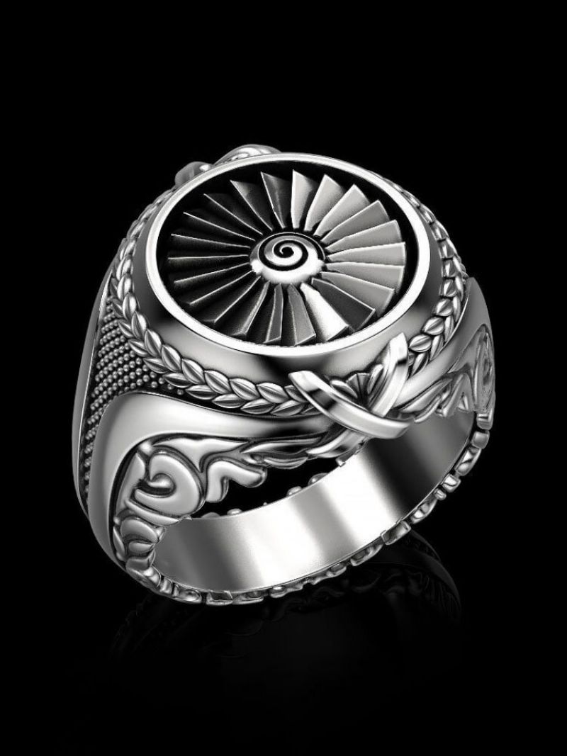 Jassy 1 Stk Alloy Retro Punk Creative Metal Turbo 3d Mønsterring