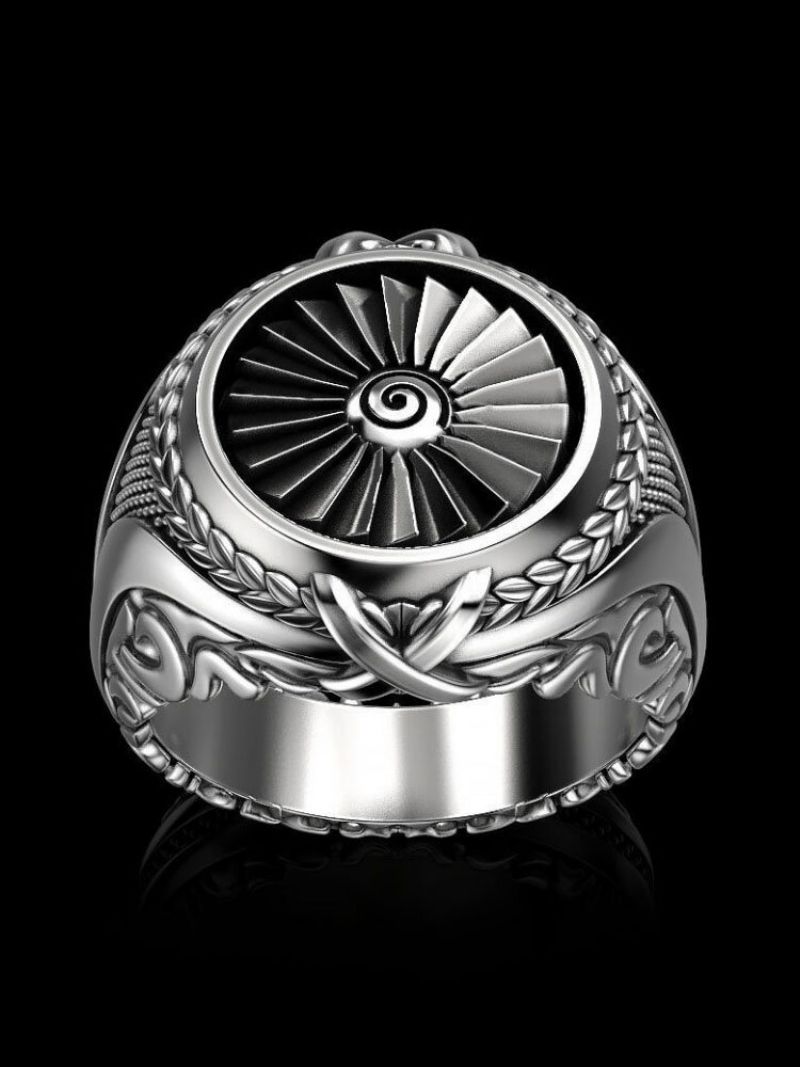 Jassy 1 Stk Alloy Retro Punk Creative Metal Turbo 3d Mønsterring