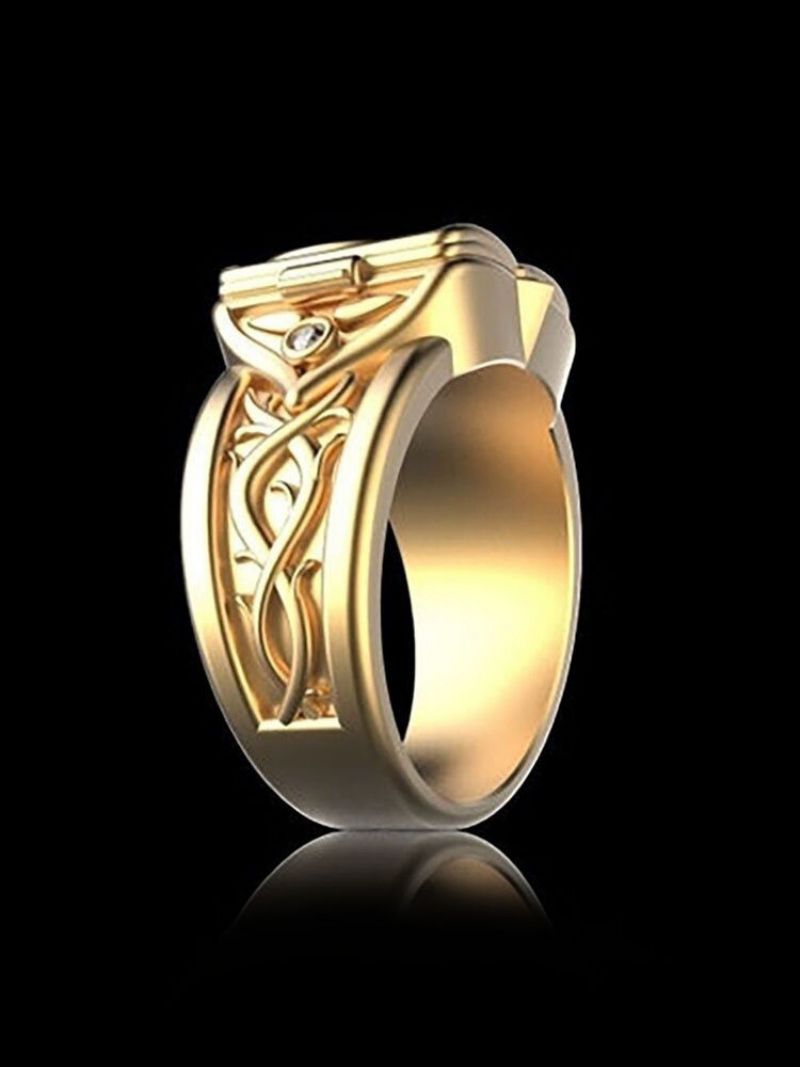 Jassy 1 Stk Mote Hip Hop Punk Creative Box Flip Copper Ring