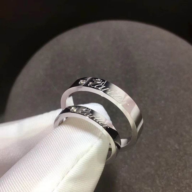 K Gold Ring Titanium Steel Rose Klassisk Kjærlighetsbrev Carddi Par Series