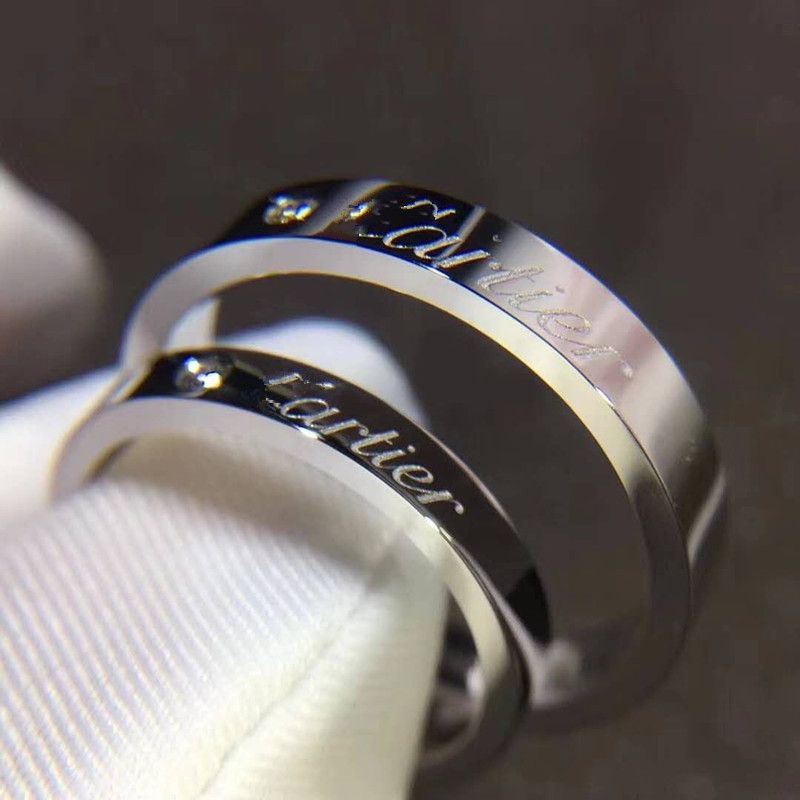 K Gold Ring Titanium Steel Rose Klassisk Kjærlighetsbrev Carddi Par Series