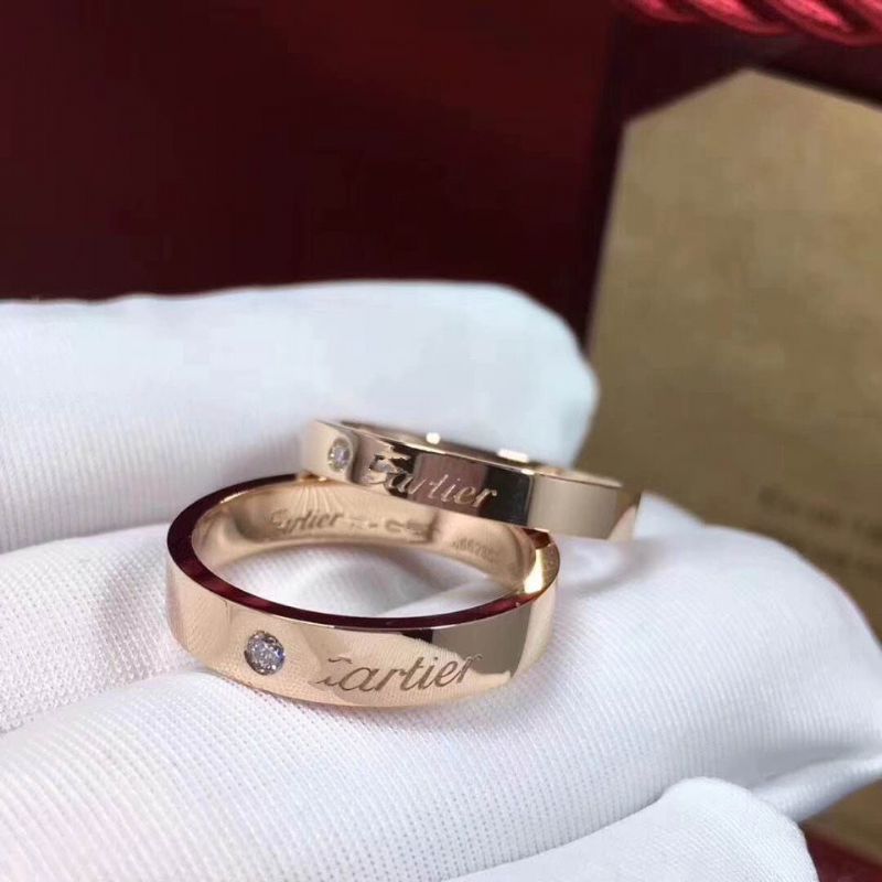 K Gold Ring Titanium Steel Rose Klassisk Kjærlighetsbrev Carddi Par Series