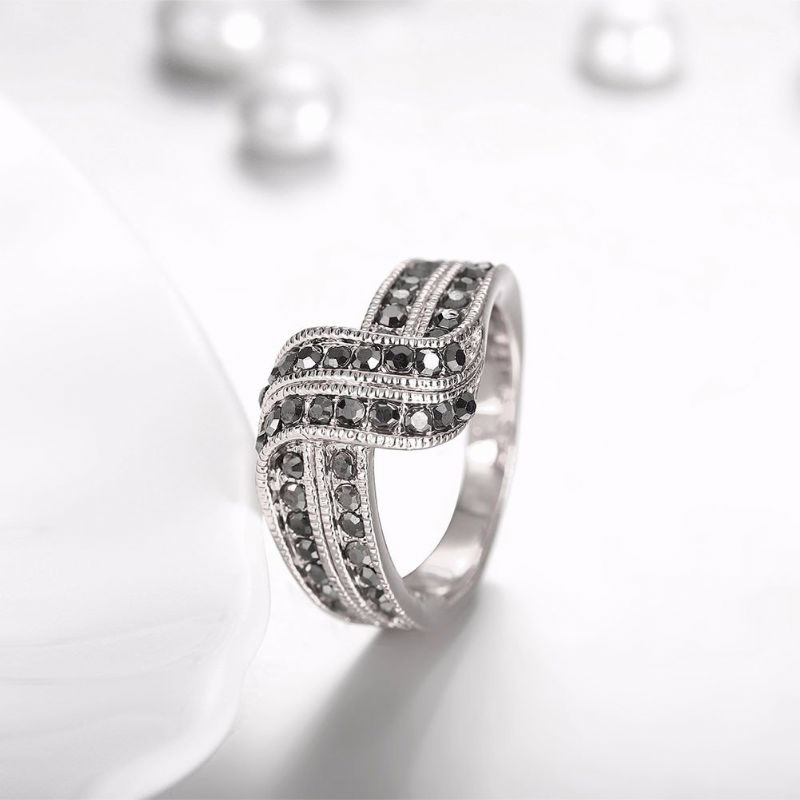 Luksus Wedding Ring Legering Rhinestone U-formet For Kvinner Gift