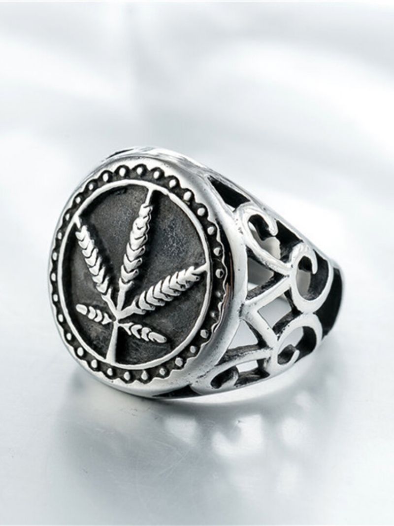 Punk Alloy Maple Leaf Europeisk Og Amerikansk Personlighetsring