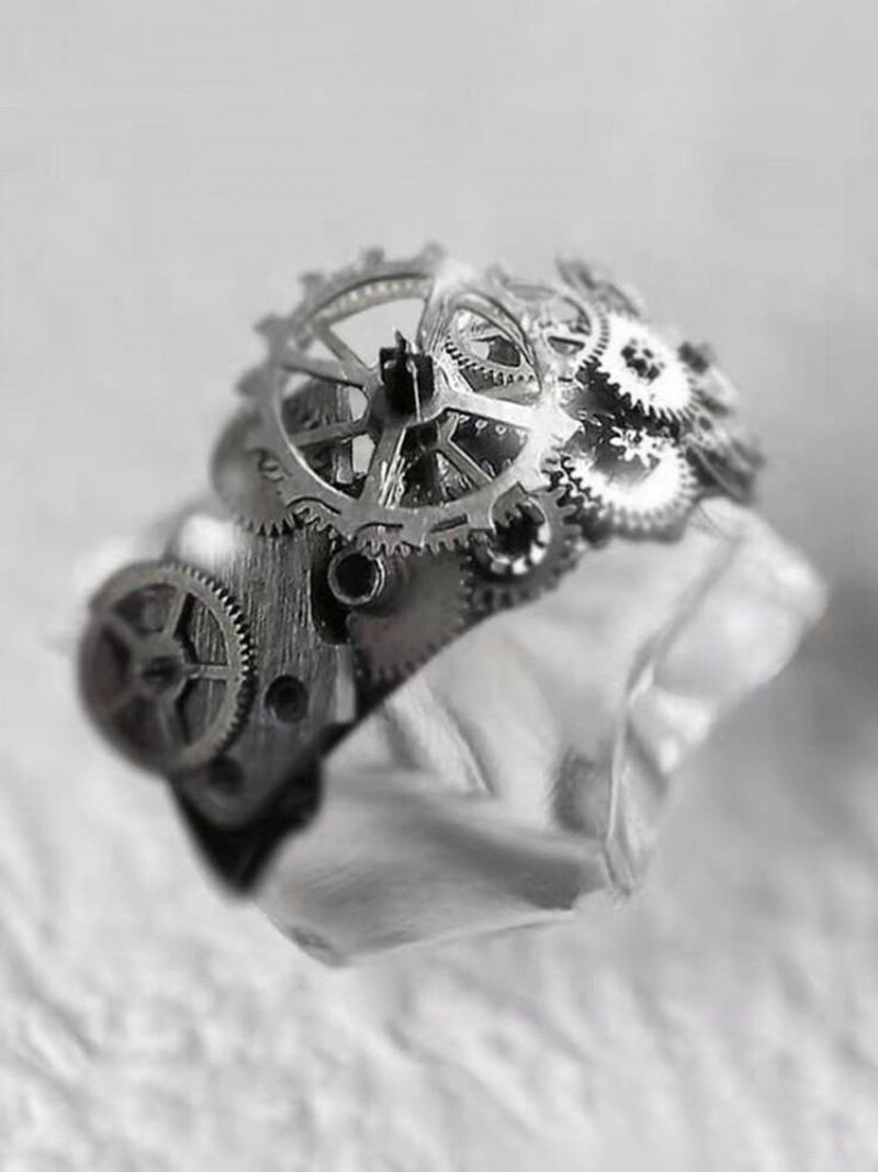 Punk Vintage Gear Mekanisk Form Alloy Ring