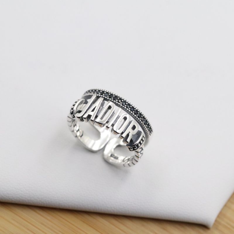 S925 Sterling Sølv Engelsk Letter Ring Personlighet Trend Mote Dobbel For Kvinne