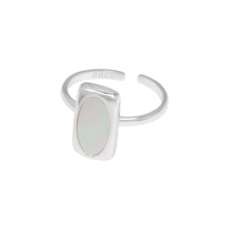 Shell S925 Sterling Silver Ring Kvinne Trend Design Temperament Åpen Pekefingerring